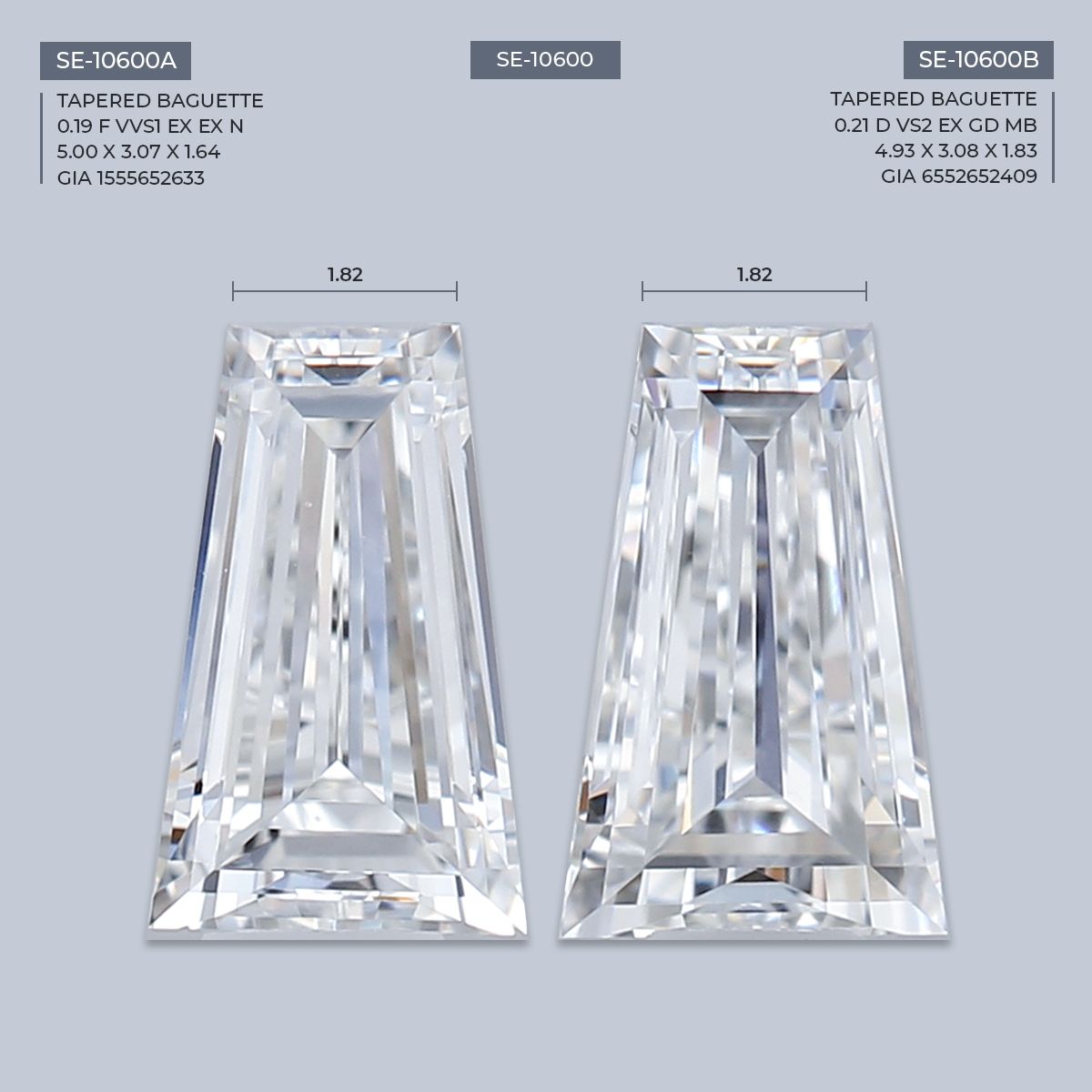 0.19 ct Tapered baguette Diamond