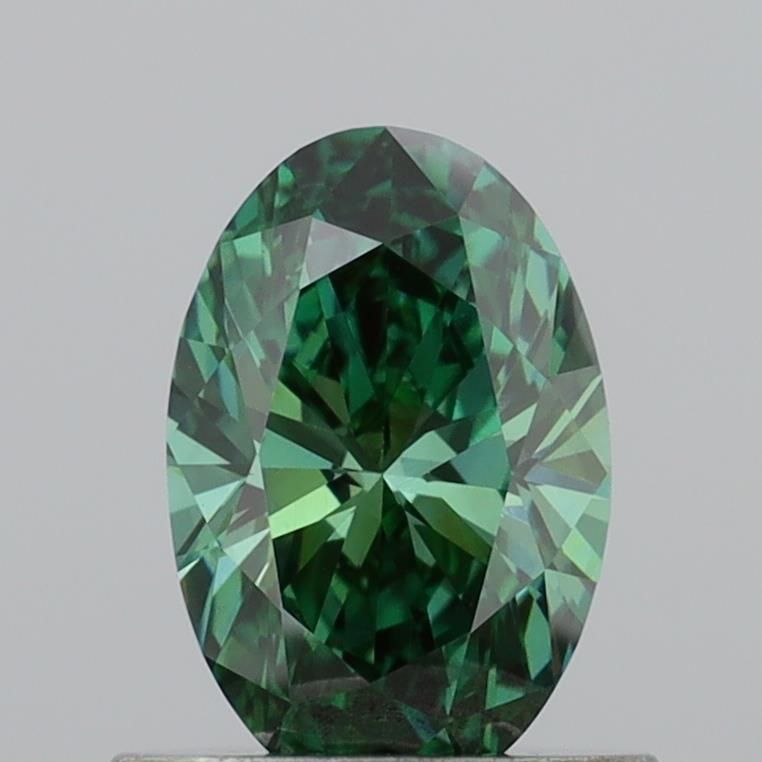 0.71 CT Fancy Vivid Green OVAL