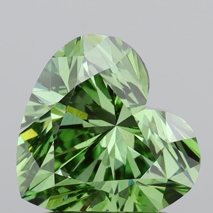 1.54 CT Fancy Vivid Green HEART