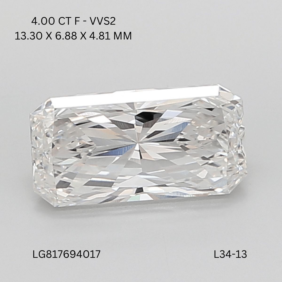 4.00 ct. radiant Lab Grown Diamond front image