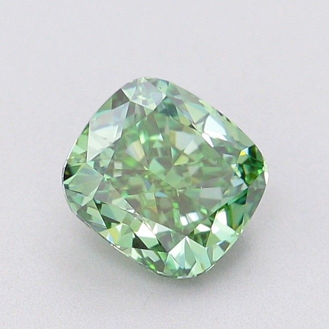 1.07 CT Fancy Vivid Green CUSHION MODIFIED