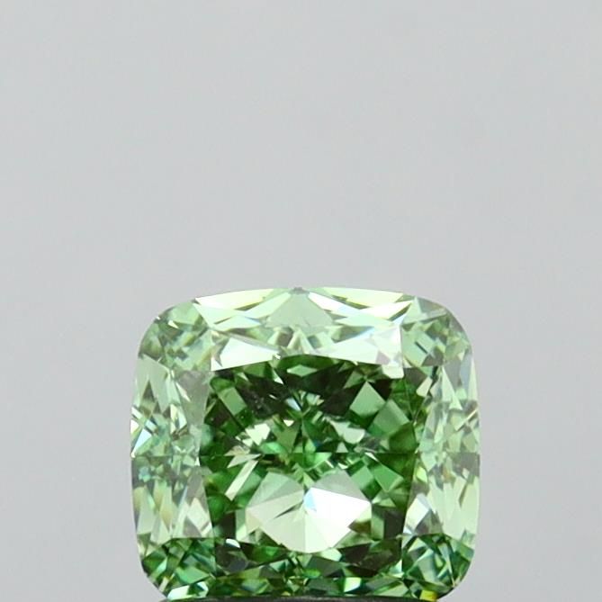 1.39 CT Fancy Vivid Green CUSHION MODIFIED