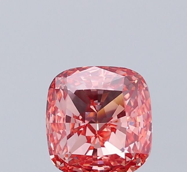 0.52 CT Fancy Intense Orangey Pink CUSHION MODIFIED