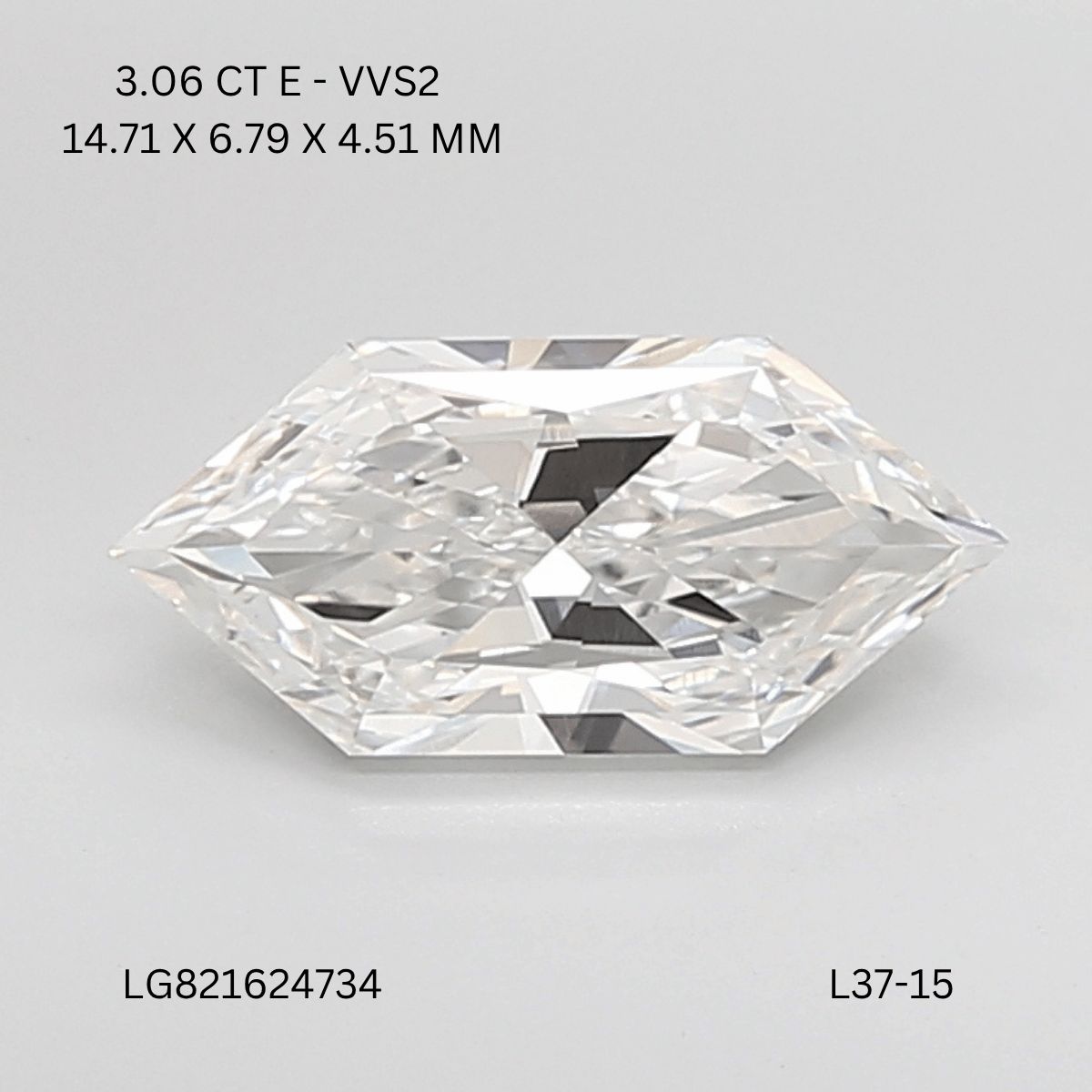 3.06 ct lab-grown Hexagonal Diamond