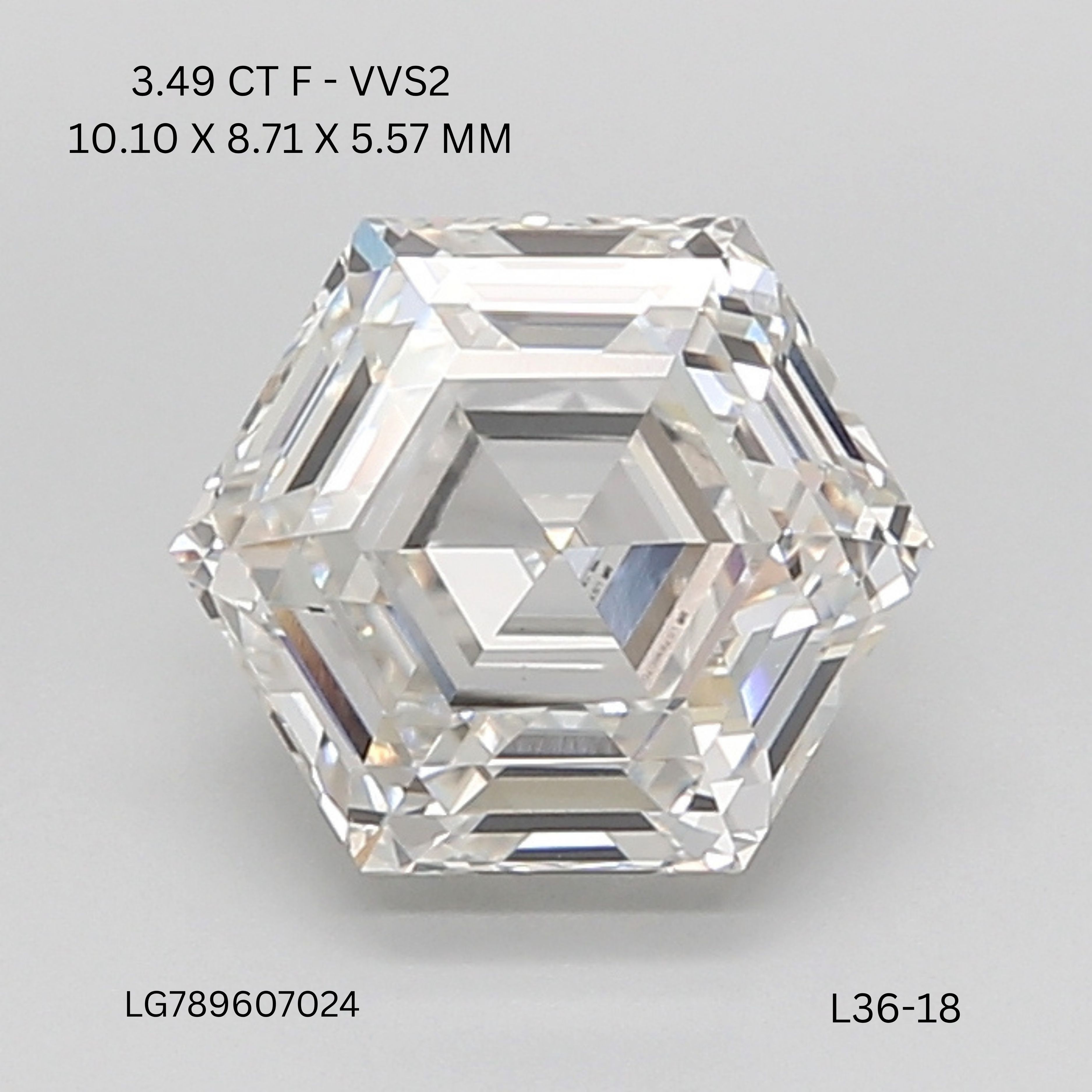 3.49 ct lab-grown Hexagonal Diamond