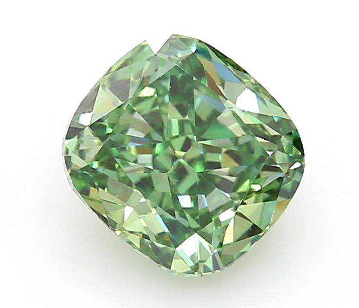 1.0 CT Fancy Vivid Green CUSHION MODIFIED