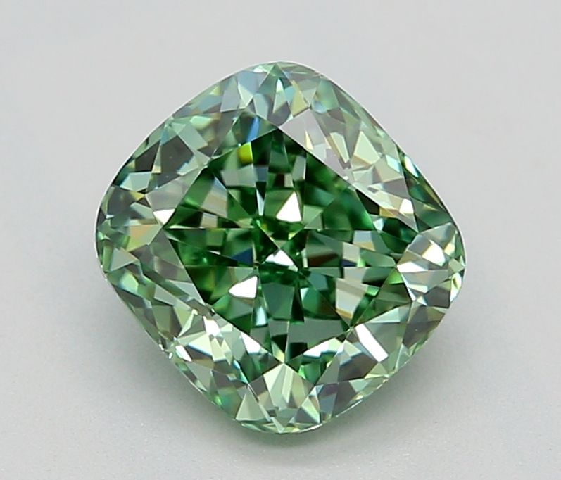 1.06 CT Fancy Vivid Green CUSHION MODIFIED