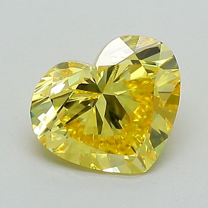 1.01 CT Fancy Vivid Yellow HEART