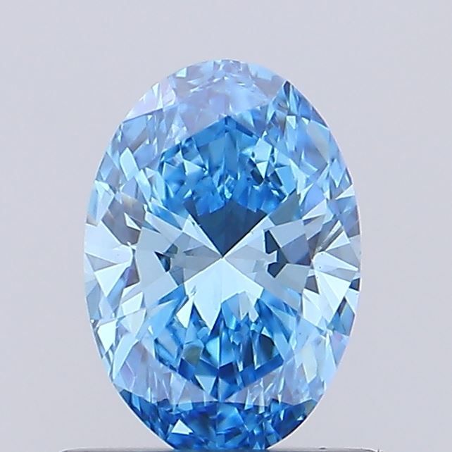 0.62 CT Fancy Vivid Blue OVAL