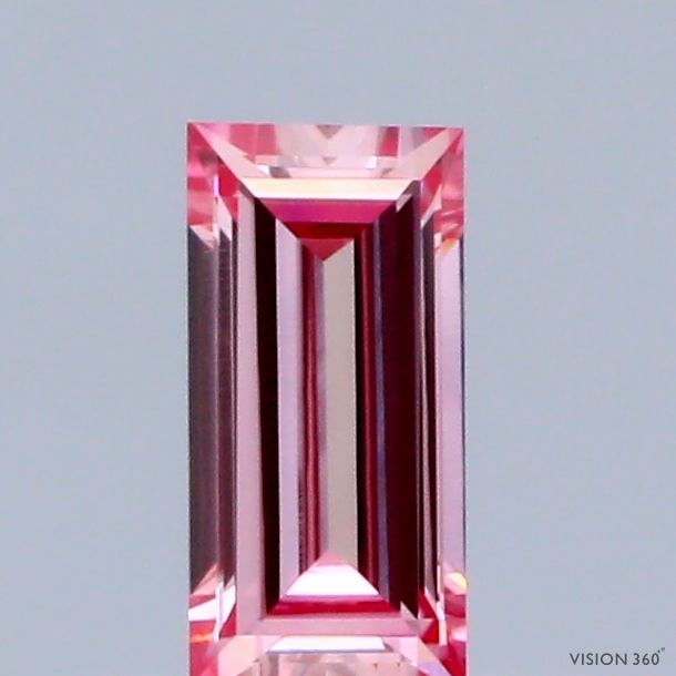 0.31 CT Fancy Vivid Pink BAGUETTE