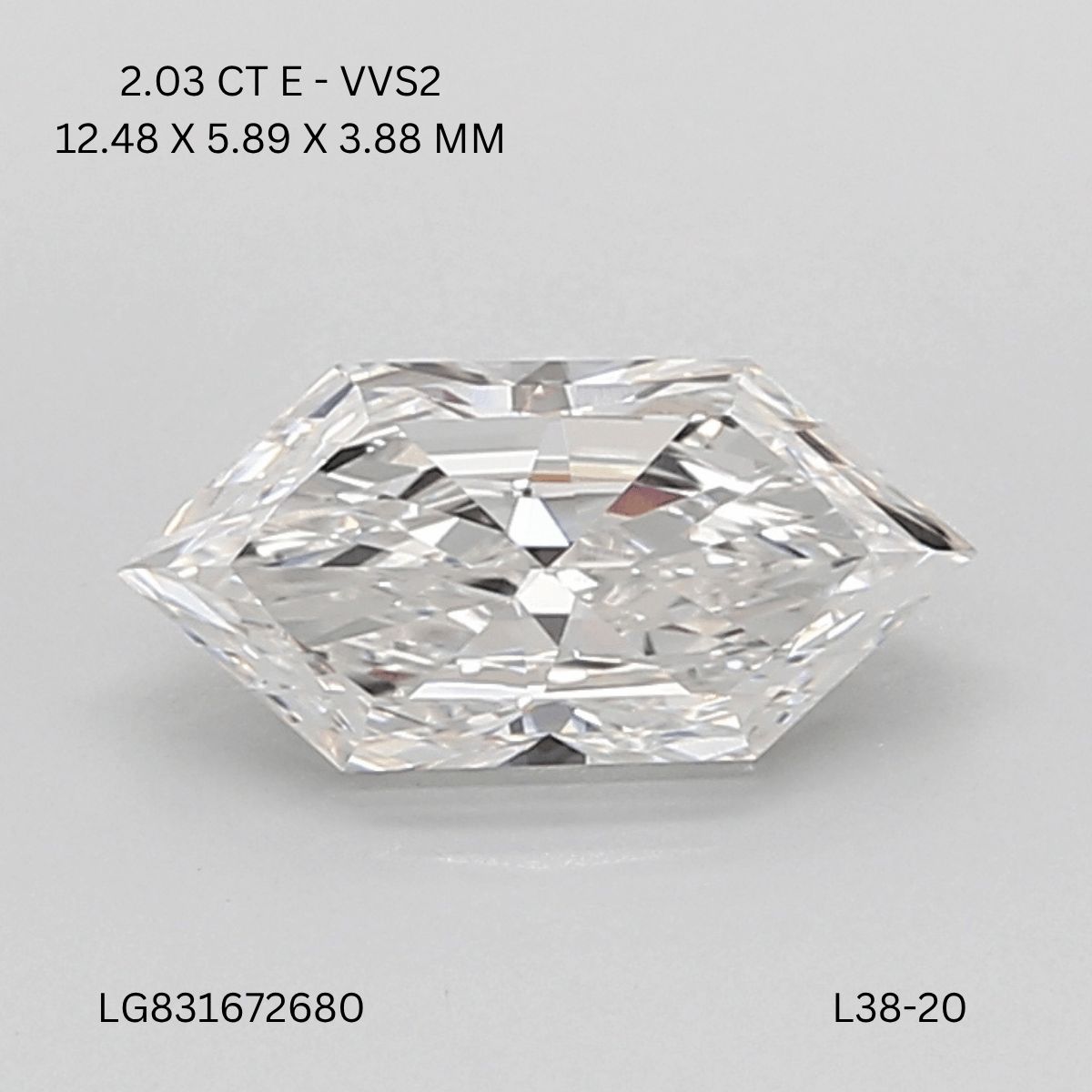 2.03 ct lab-grown Hexagonal Diamond