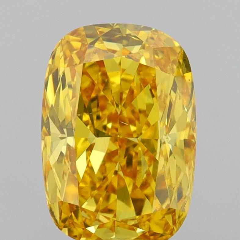 1.77 CT Fancy Vivid Yellow CUSHION MODIFIED