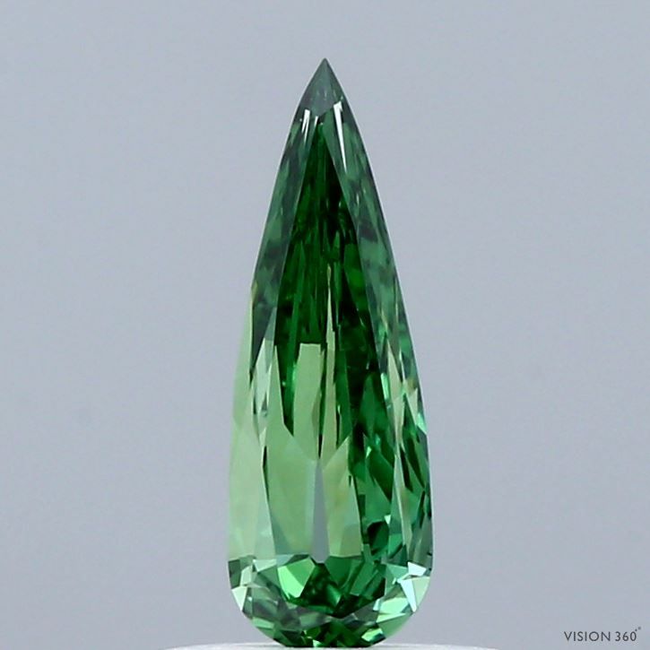 0.45 CT Fancy Vivid Green PEAR