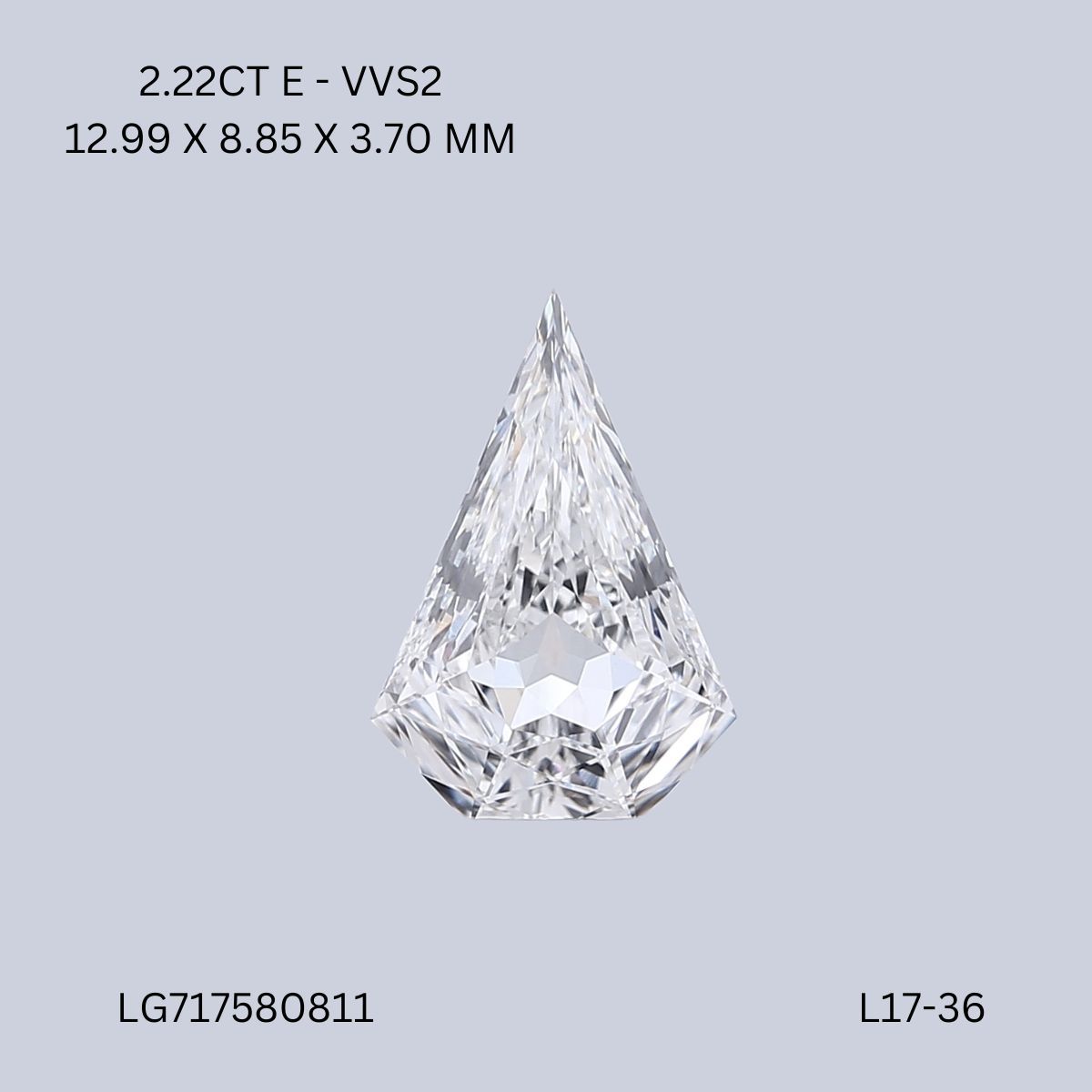 2.22 ct lab-grown Pentagonal Diamond