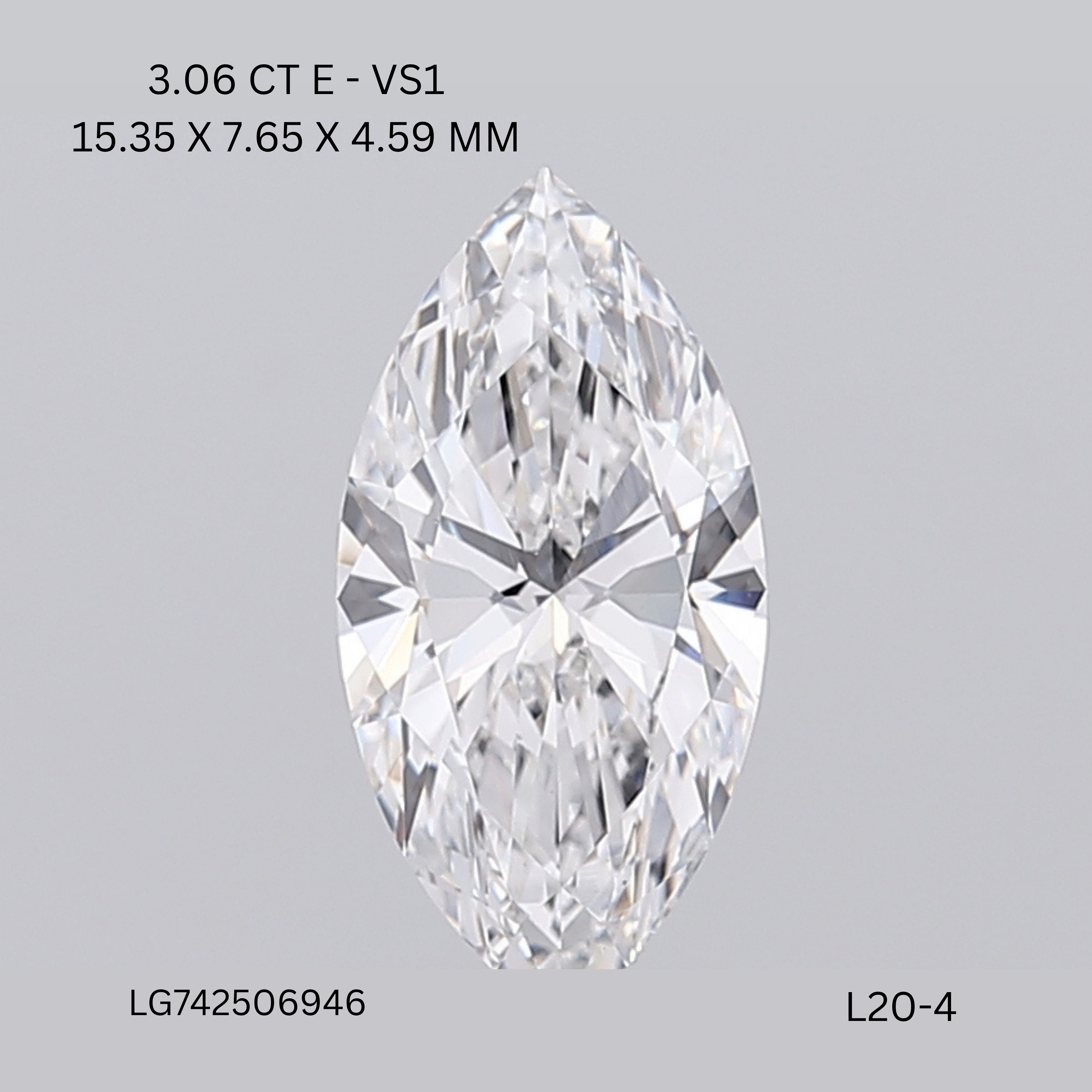 3.06 ct. marquise Lab Grown Diamond front image