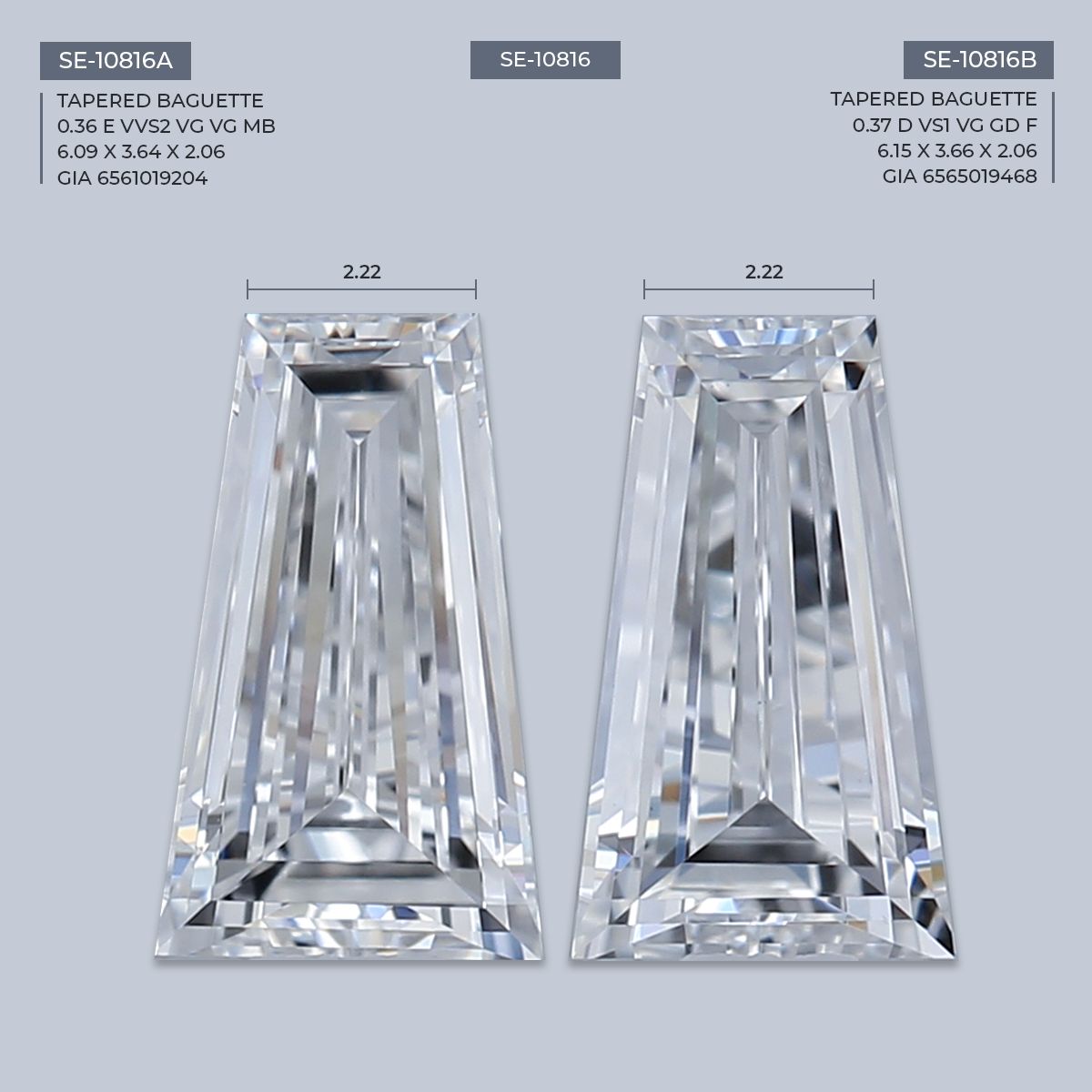 0.37 ct Tapered baguette Diamond