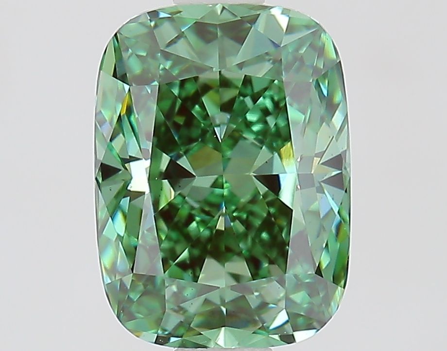 1.55 CT Fancy Vivid Green CUSHION MODIFIED