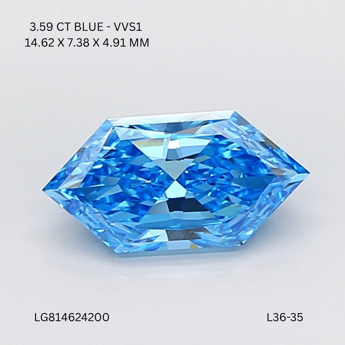3.59 ct lab-grown Hexagonal Diamond