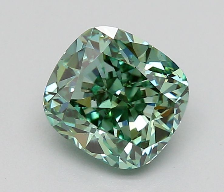 1.04 CT Fancy Vivid Green CUSHION MODIFIED