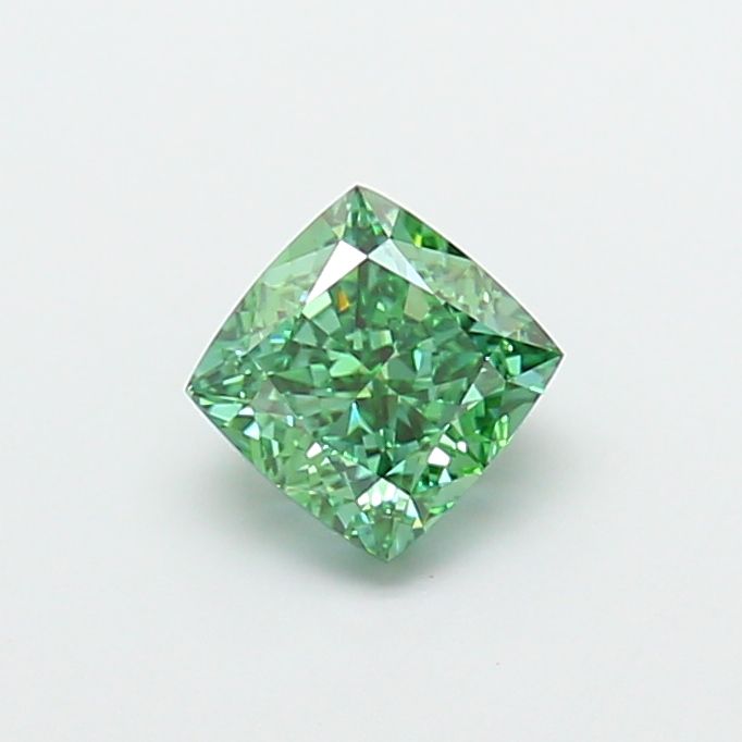 1.53 CT Fancy Vivid Green CUSHION MODIFIED