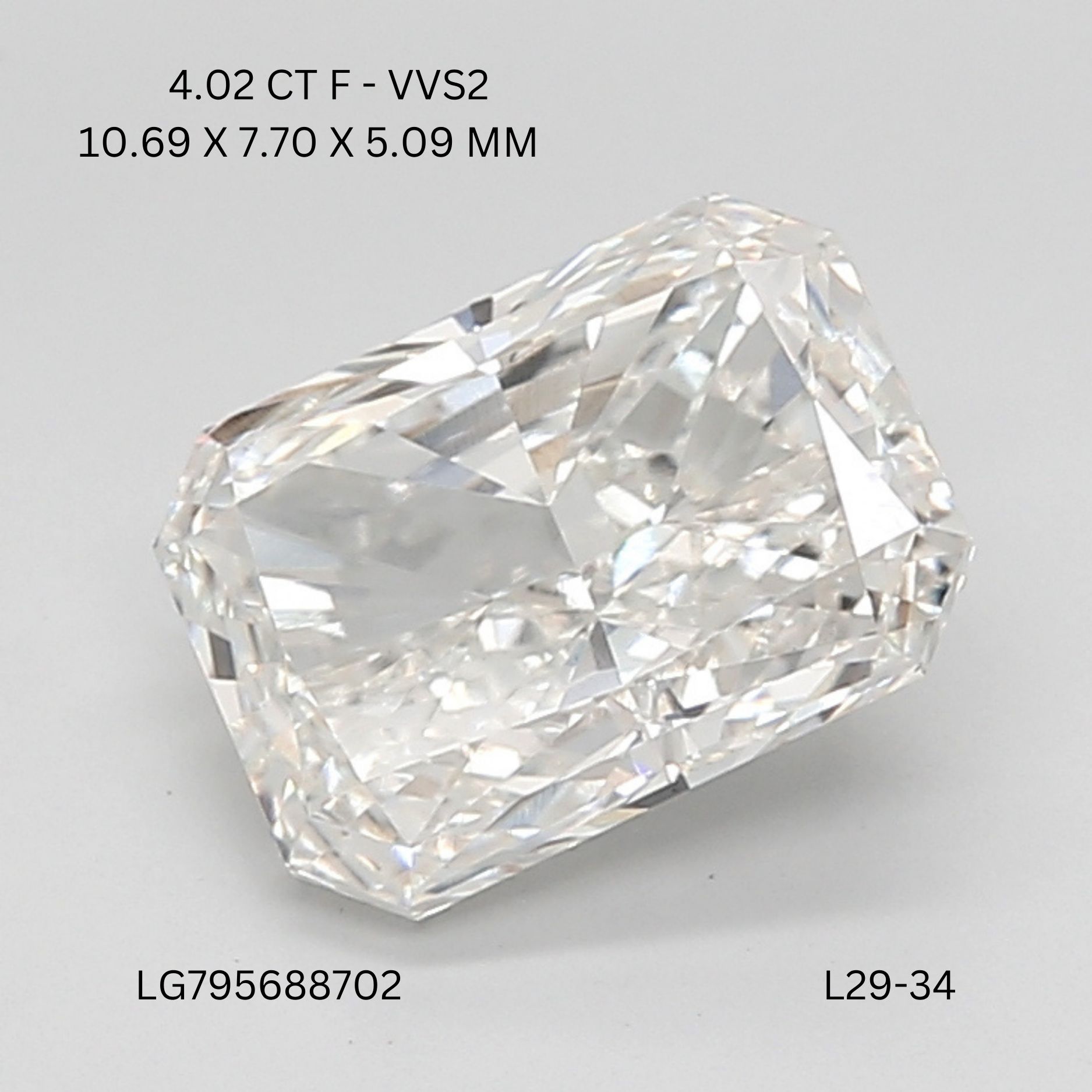4.02 ct. radiant Lab Grown Diamond front image