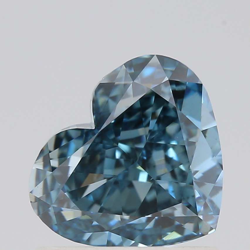 1.01 CT Fancy Vivid Greenish Blue HEART