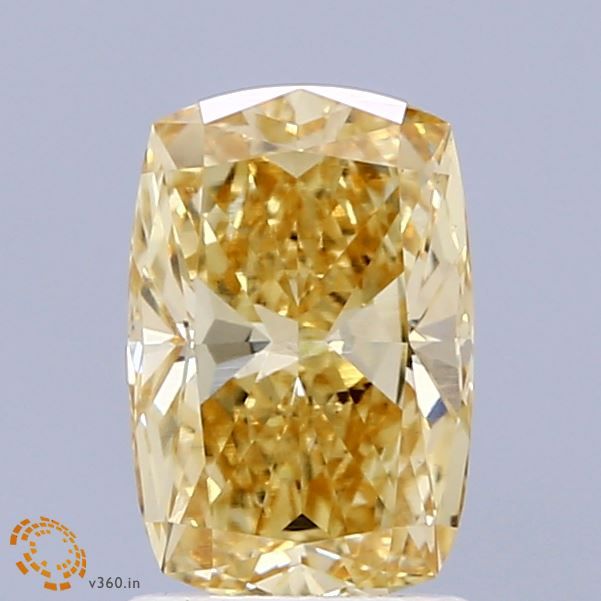 1.51 CT Fancy Intense Yellow CUSHION MODIFIED
