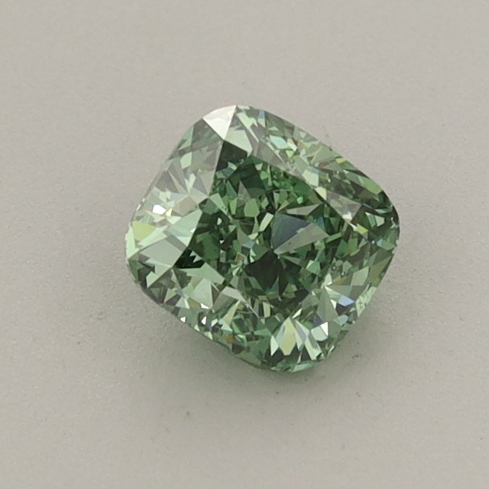 0.6 CT Fancy Vivid Green CUSHION MODIFIED
