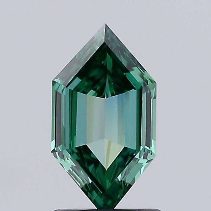 1.09 CT Fancy Vivid Green HEXAGONAL