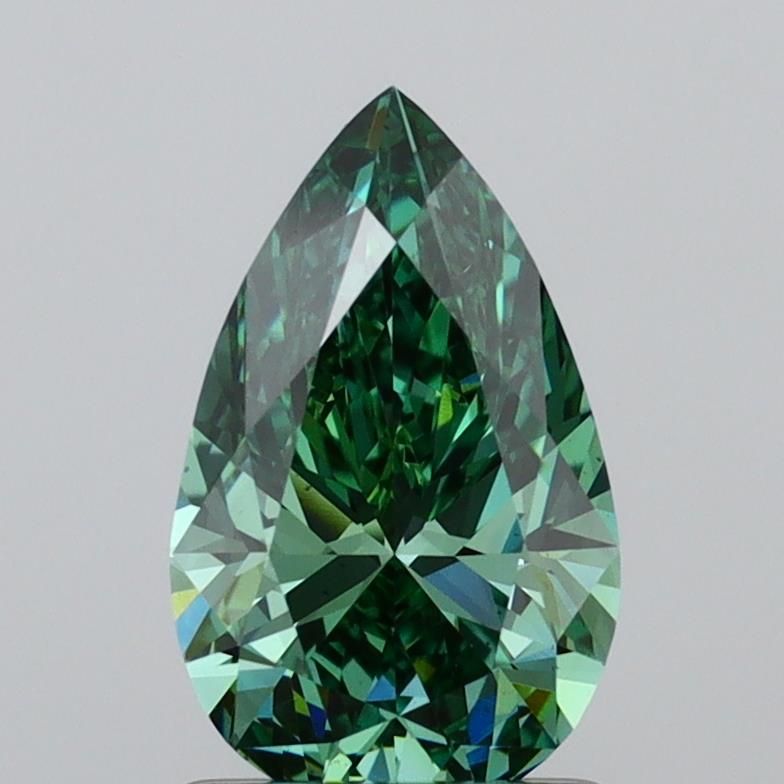 1.05 CT Fancy Vivid Green PEAR