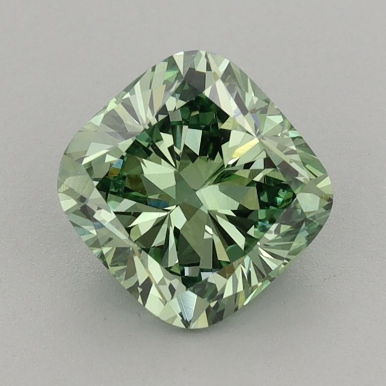 1.36 CT Fancy Vivid Green CUSHION MODIFIED