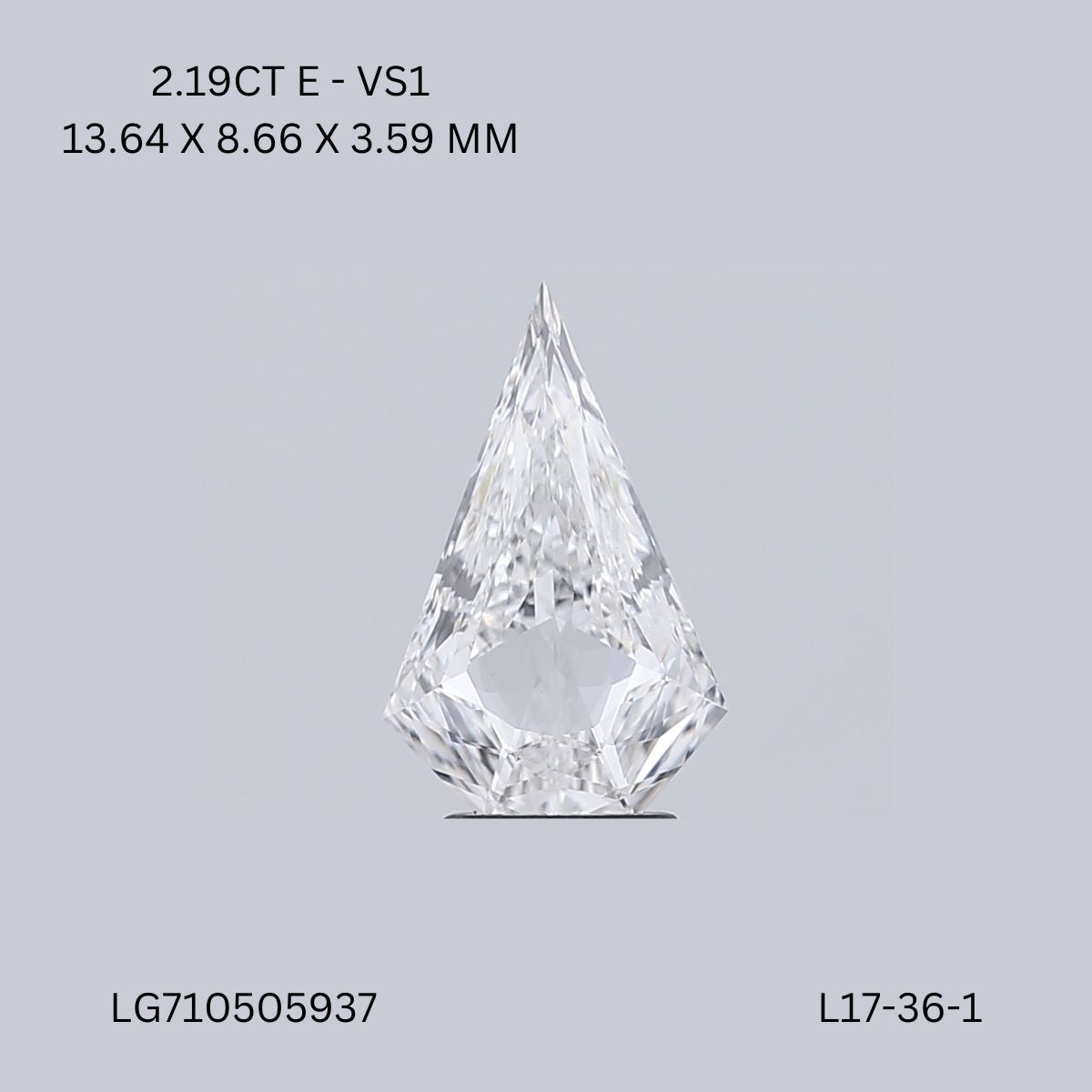 2.19 ct lab-grown Pentagonal Diamond