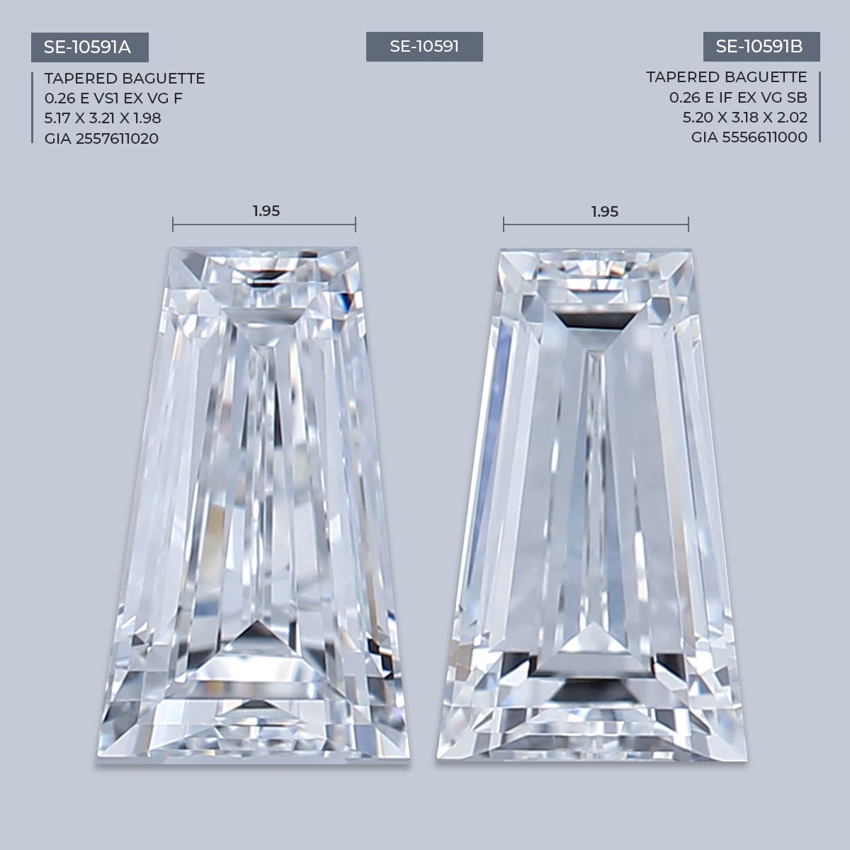 0.26 ct Tapered baguette Diamond