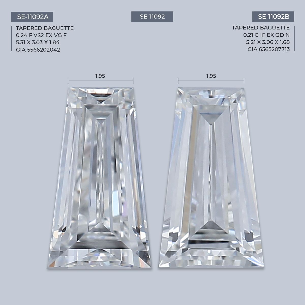 0.21 ct Tapered baguette Diamond