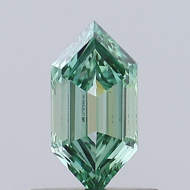 0.54 CT Fancy Vivid Green HEXAGONAL