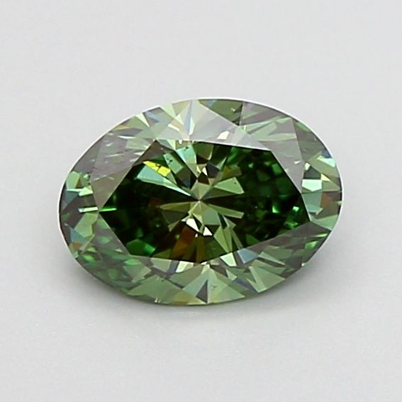 0.62 CT Fancy Vivid Green OVAL