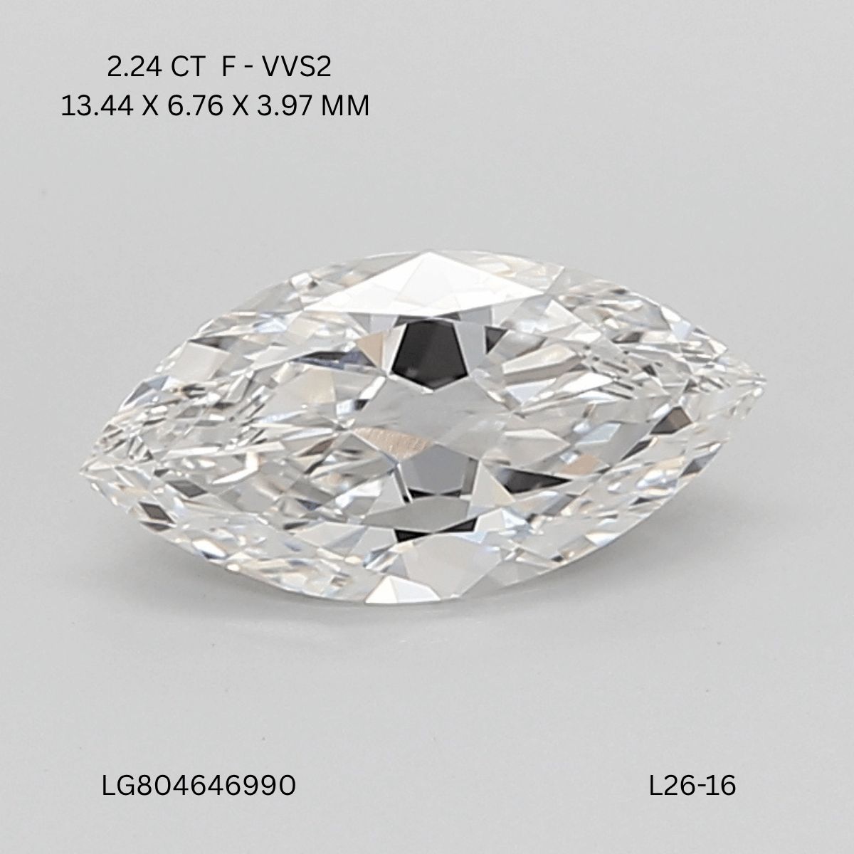 2.24 ct. marquise Lab Grown Diamond front image