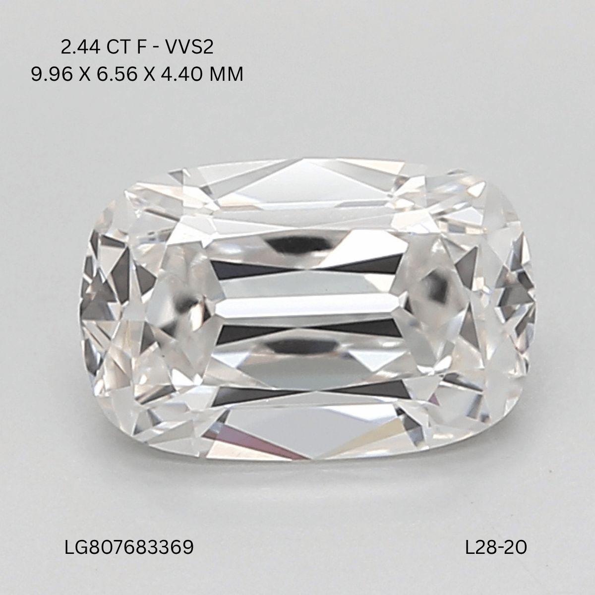 2.44 ct Cushion Brilliant diamond