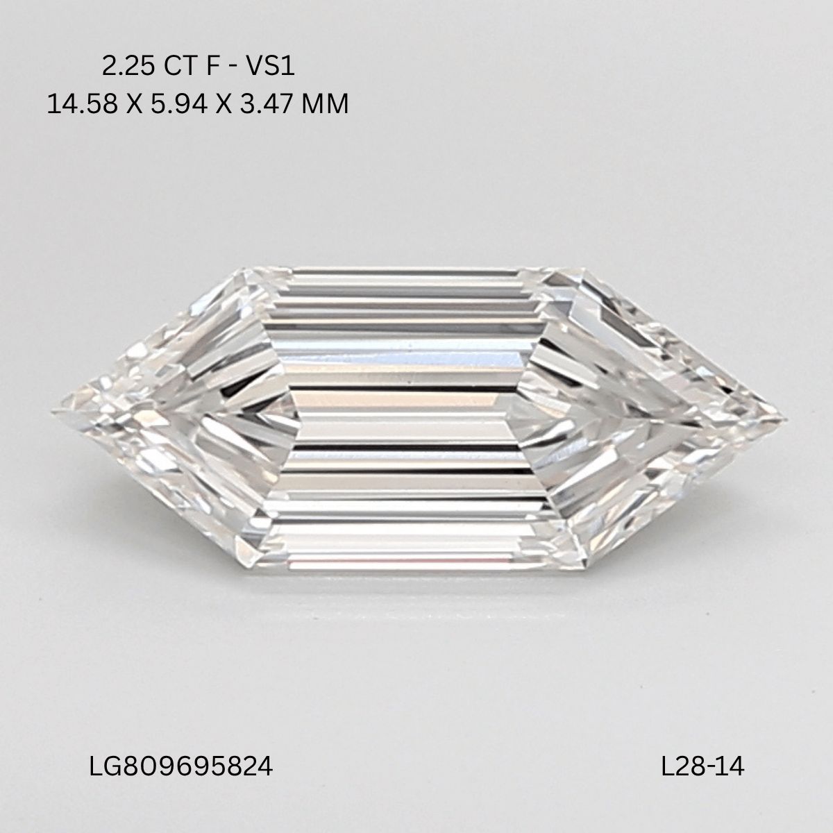 2.25 ct lab-grown Hexagonal Diamond