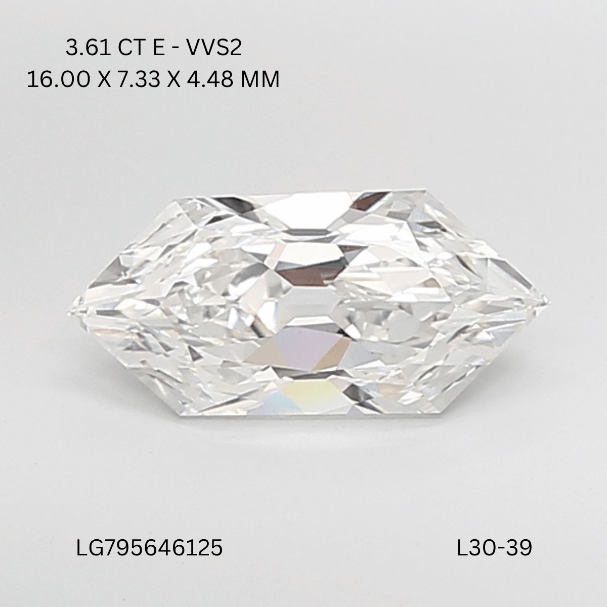 3.61 ct lab-grown Hexagonal Diamond