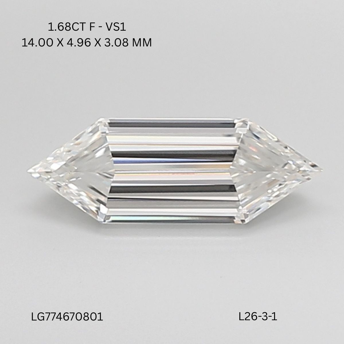 1.68 ct lab-grown Hexagonal Diamond