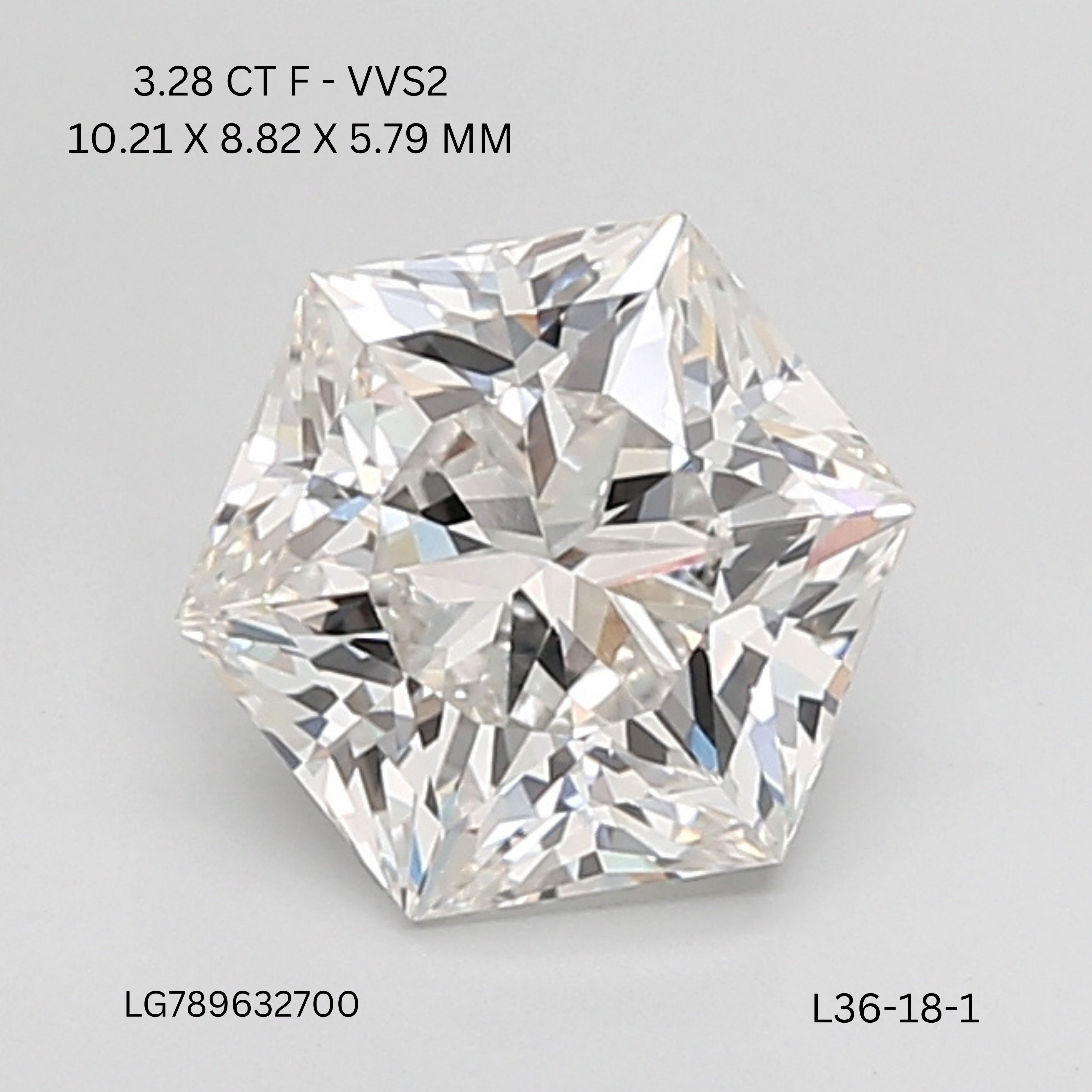 3.28 ct lab-grown Hexagonal Diamond