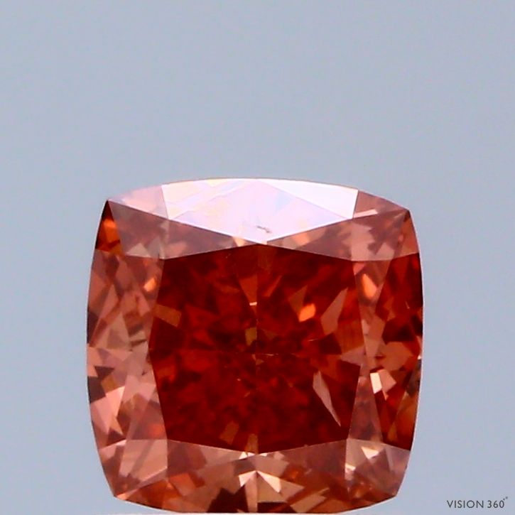 1.03 CT Fancy Vivid Pinkish Orange CUSHION MODIFIED
