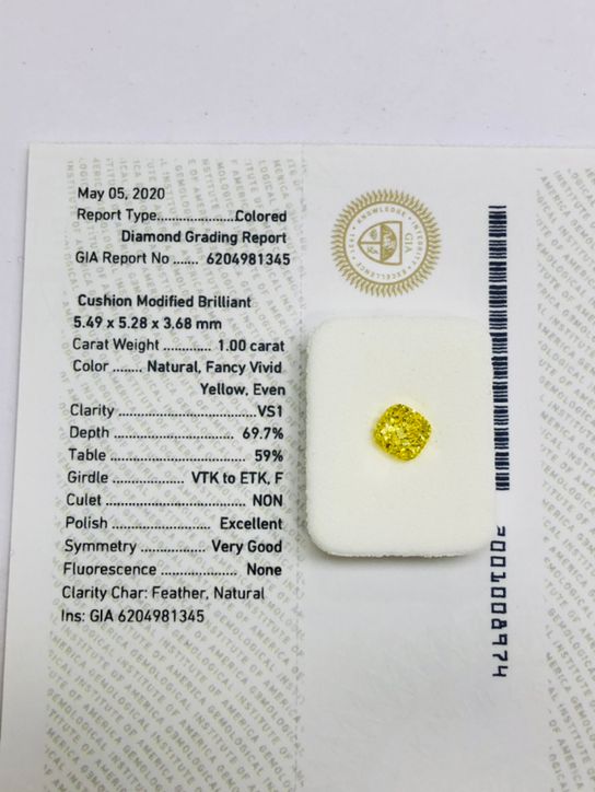 1.00 ct Cushion Brilliant diamond
