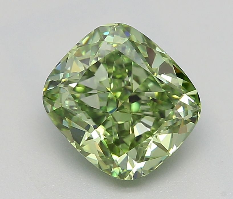 1.57 CT Fancy Vivid Green CUSHION MODIFIED