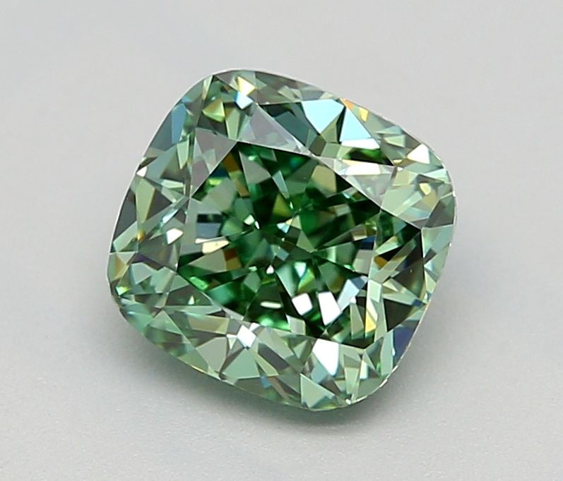 1.03 CT Fancy Vivid Green CUSHION MODIFIED