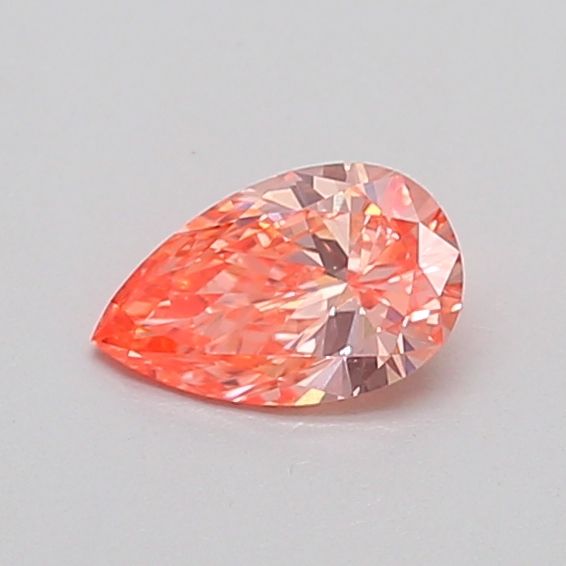 0.33 CT Fancy Vivid Orangey Pink PEAR