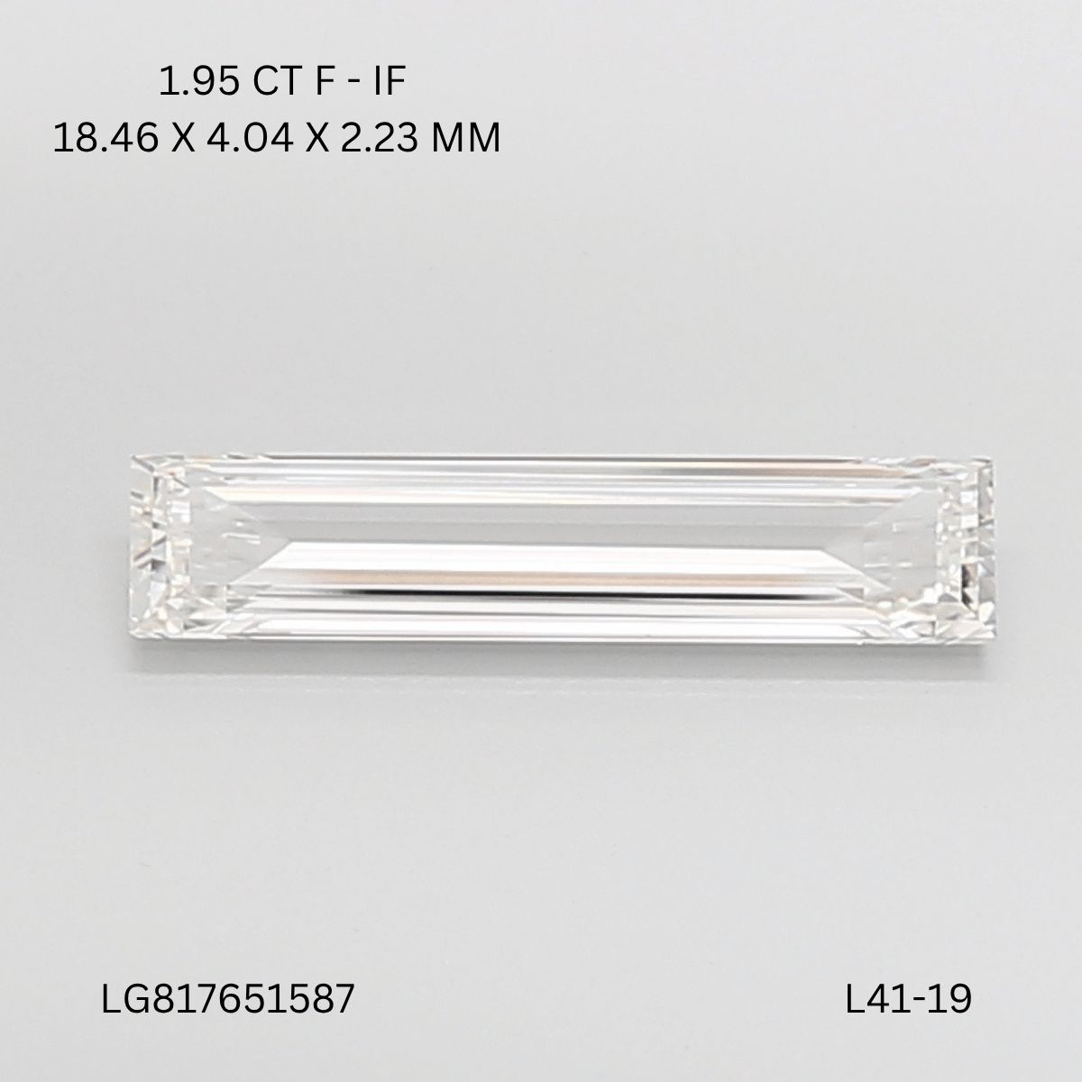1.95 ct lab-grown Baguette Diamond