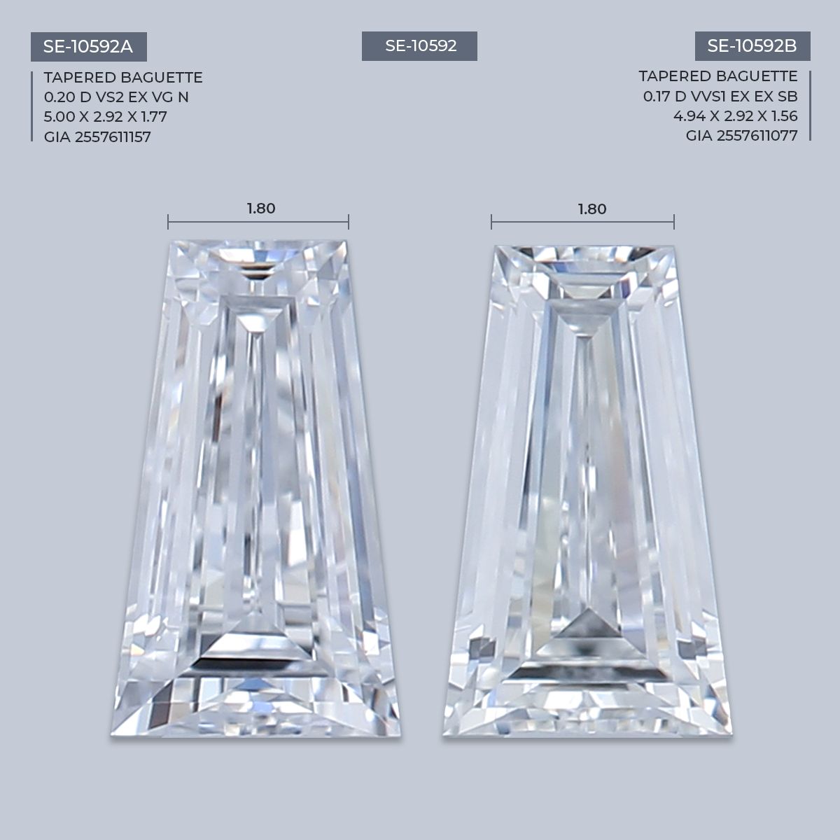 0.2 ct Tapered baguette Diamond
