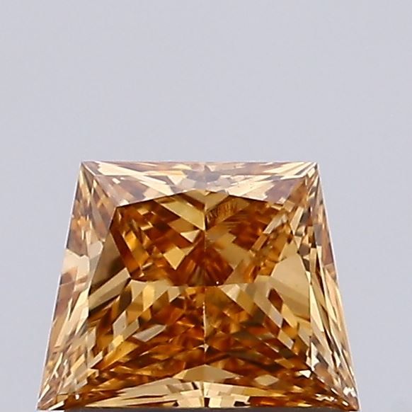 0.75 CT Fancy Orangey Brown TRAPEZOID